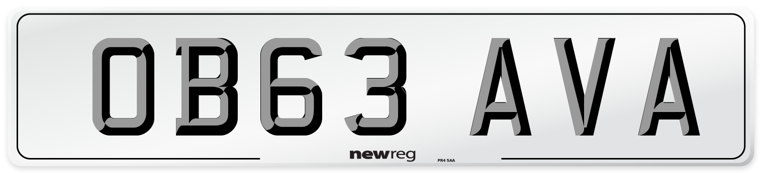 OB63 AVA Number Plate from New Reg
